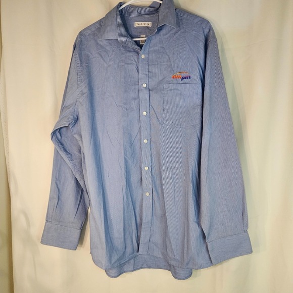 Van Heusen Wrinkle Free Dress‎ Shirt Striped Long Sleeve Button Up Large - Picture 1 of 8
